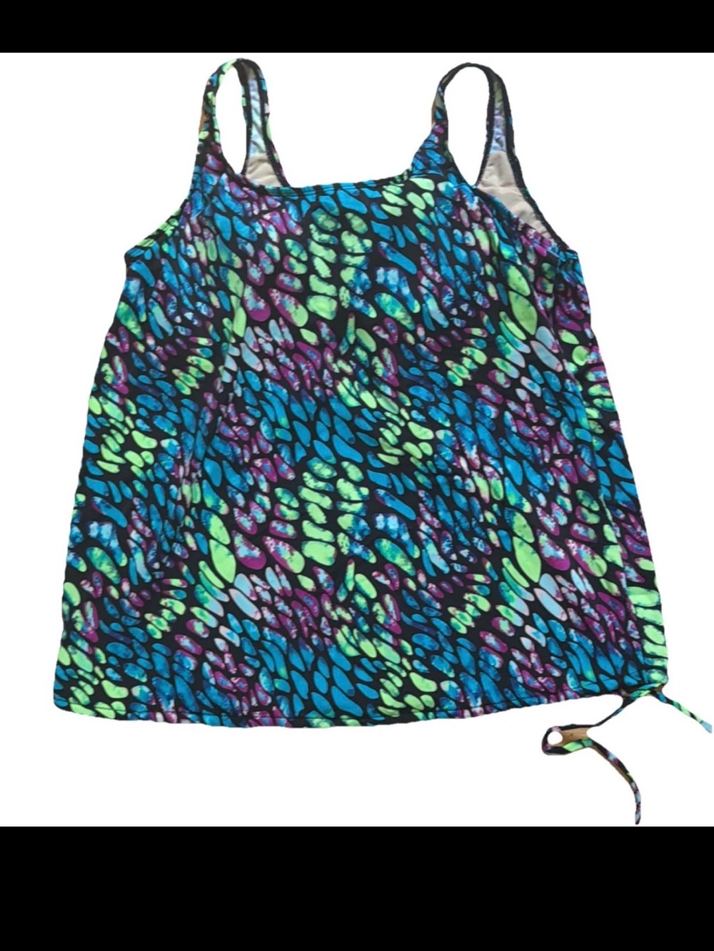 THE Swimwear Women’s Tanking Top Swim Suit Black Multi Size 14R